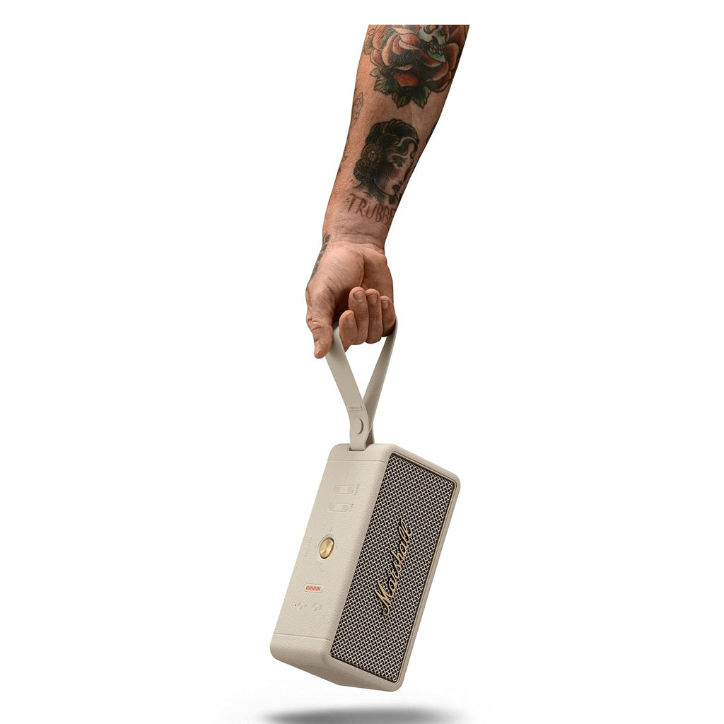 Marshall Middleton Portable Bluetooth Speaker with 20+ Hours of Portable Playtime, 360° Sound, Dust & Waterproof (IP67) - Cream