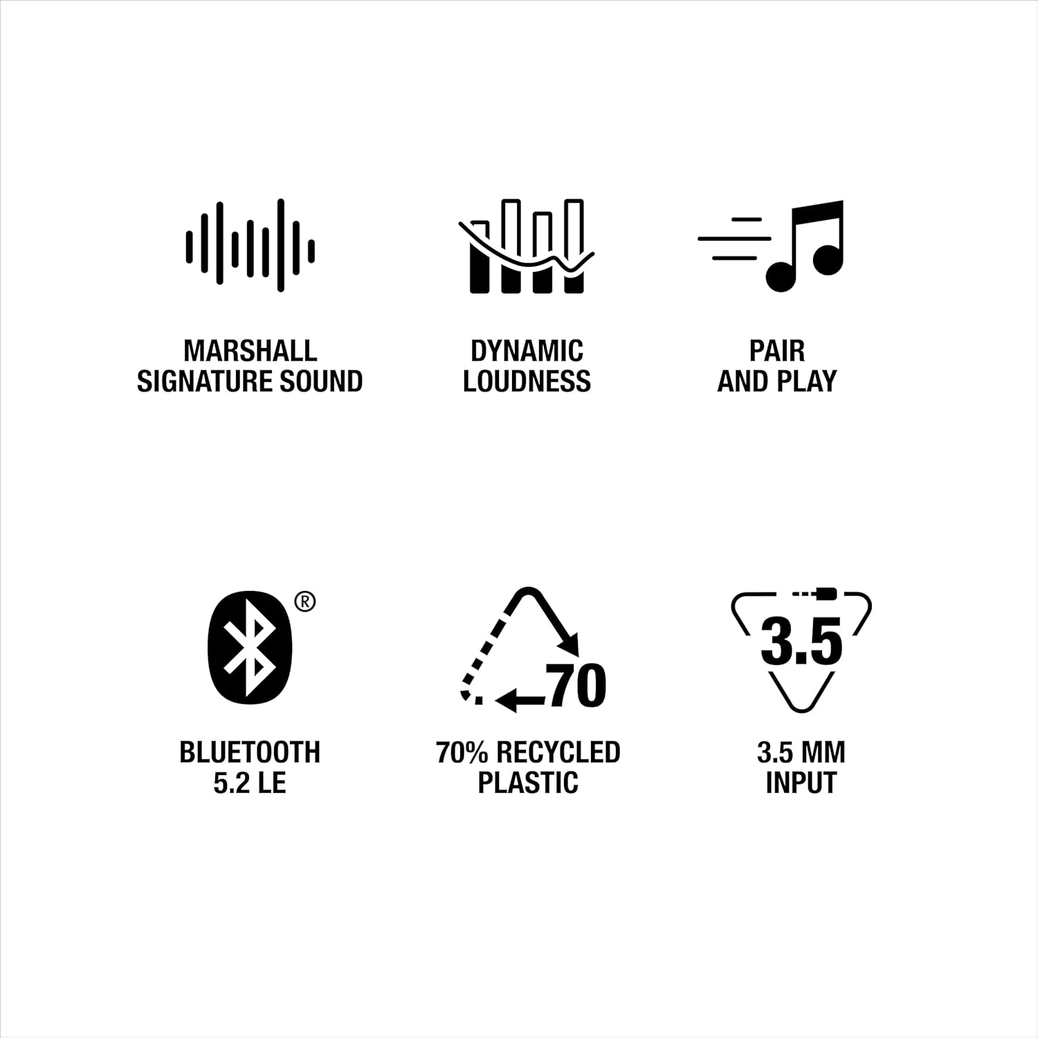 Marshall Acton III Wired Connectivity Stereo Home Speakers with Bluetooth 5.2 & RCA or 3.5mm Input – Black