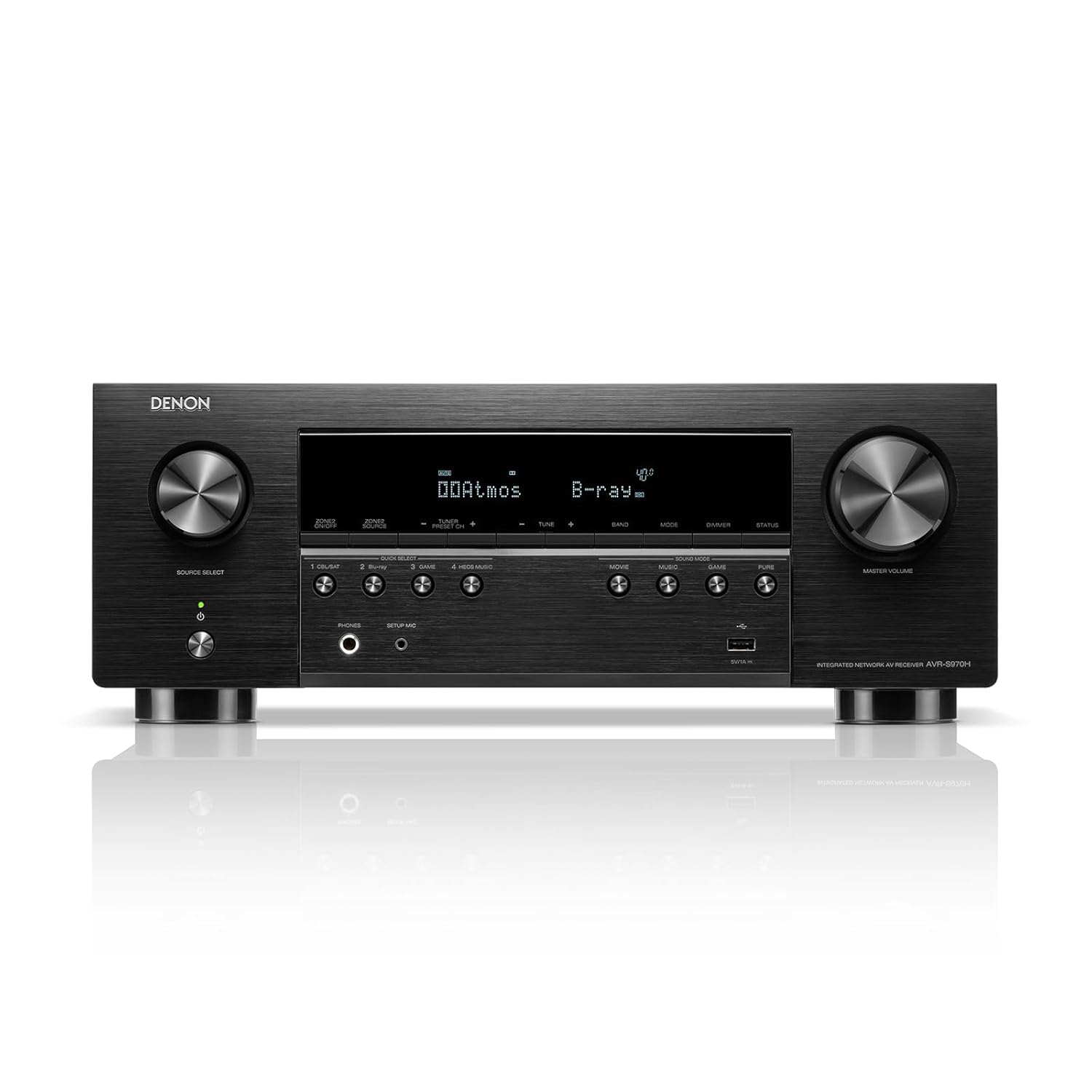 Denon Avr-S970H 8K Ultra Hd 7.2 Channel (90Watt X 7) Av Wireless Receiver - Built For Gaming, Music Streaming, 3D Audio & Video, Alexa + Heos, Black