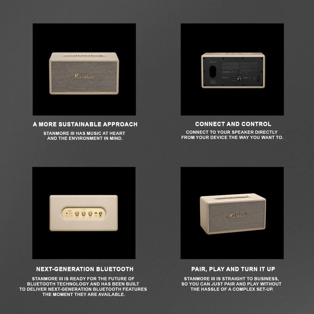 Marshall Stanmore III Bluetooth Wireless Powered 15 Watts Speaker (Cream)