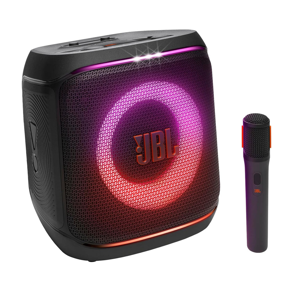 JBL Partybox Encore 2 with Mic, Wireless Bluetooth Party Speaker, AI Sound Boost, Dynamic Light Show, Upto 15Hrs Playtime, Replaceable Battery, Multi-Speaker Connection by Auracast, PartyBox App-Black
