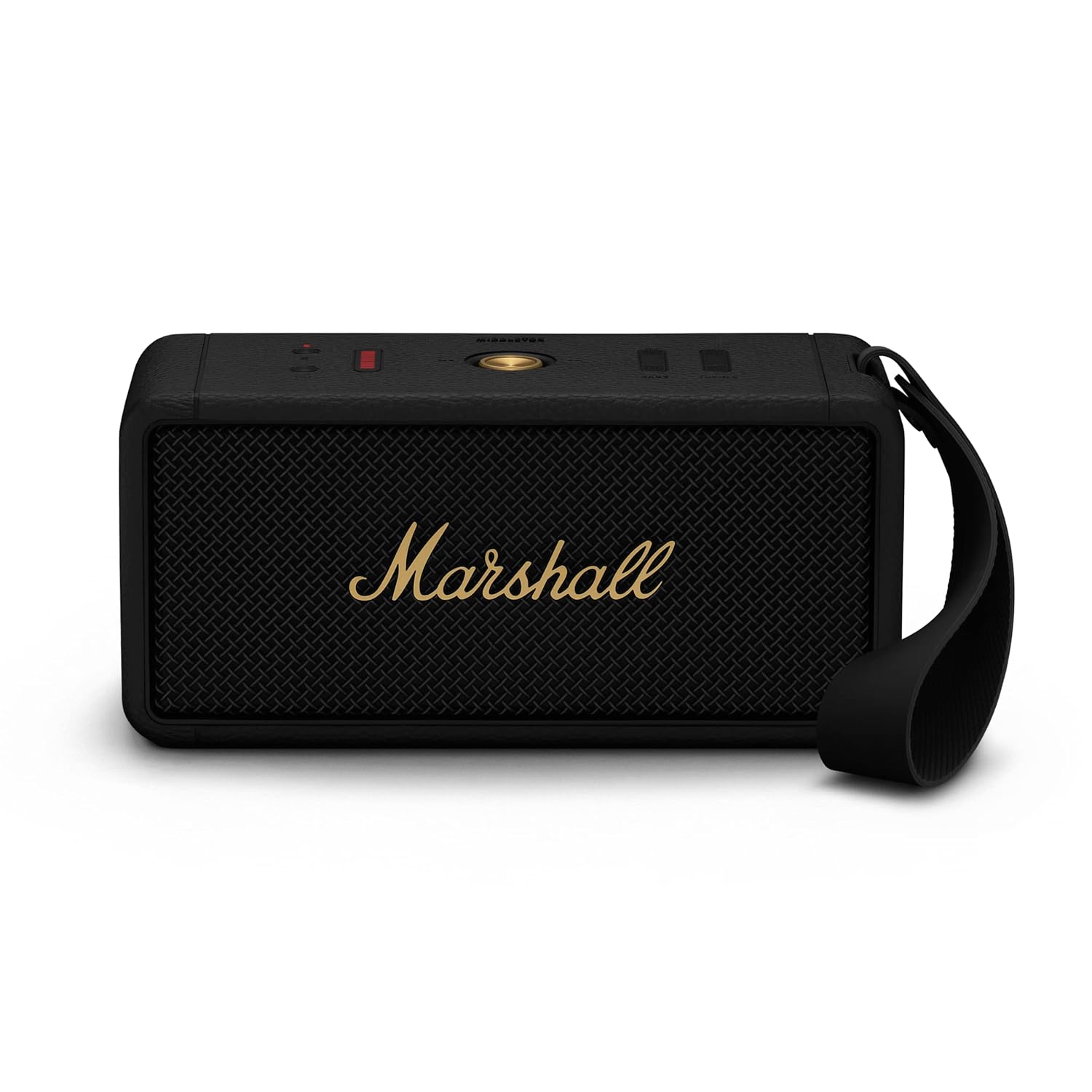 Marshall Middleton Portable Bluetooth Speaker with 20+ Hours of Portable Playtime, 360° Sound, Dust & Waterproof (IP67) - Black & Brass.