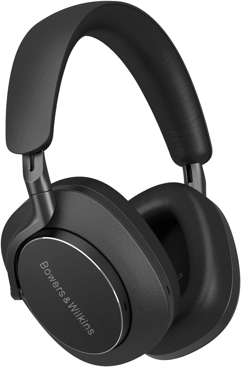 Bowers & Wilkins Px8 Over Ear Wireless Headphones, Advanced Active Noise Cancellation, Luxurious Materials, 30-Hour Battery Life, 15-Min Quick Charging, Black