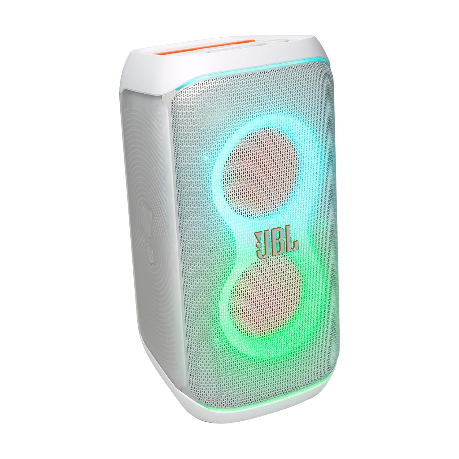 BL Partybox 120 Wireless Bluetooth 160W Party Speaker, AI Sound Boost, Futuristic Light Show, Upto 12Hrs Playtime,Multispeaker Connection by Auracast, Guitar & Mic Input, Splashproof (White)