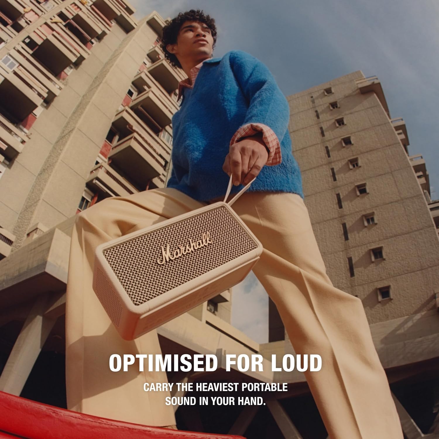 Marshall Middleton Portable Bluetooth Speaker with 20+ Hours of Portable Playtime, 360° Sound, Dust & Waterproof (IP67) - Cream