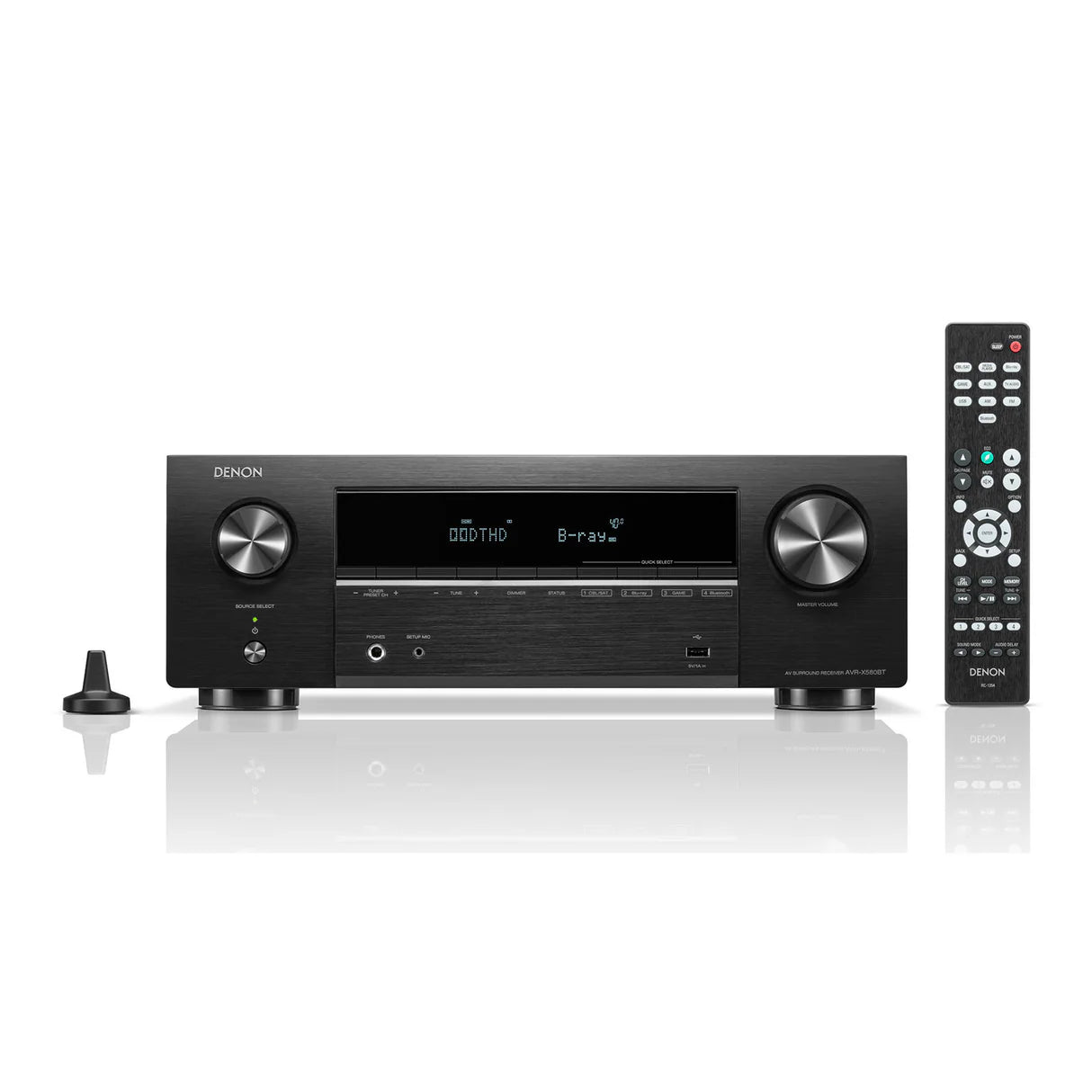 Denon AVR-x580bt, 5.2ch, 5 HDMI inputs, 140w, Dolby and DTX HD 8K Av Receiver (Black)