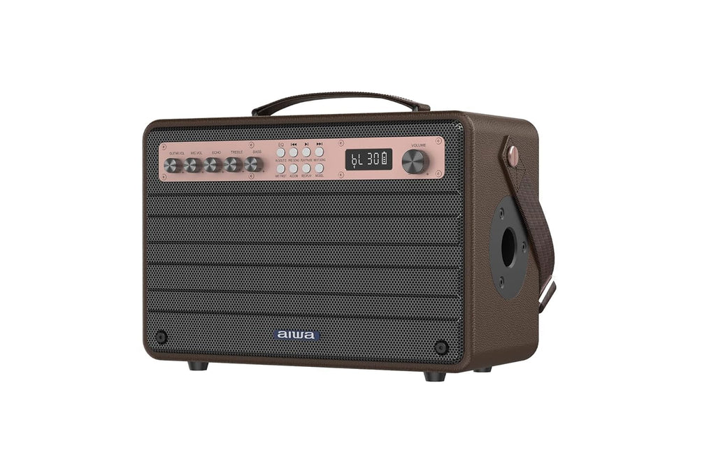 Aiwa Bluetooth Speaker with Powerfull Bass, Portable Speaker with Wireless Mic, 9+ Hours Portable Play Time, 80W Speaker TWS Dual-Link Technology | MI-X 440-Enigma Beta (Rose Gold)