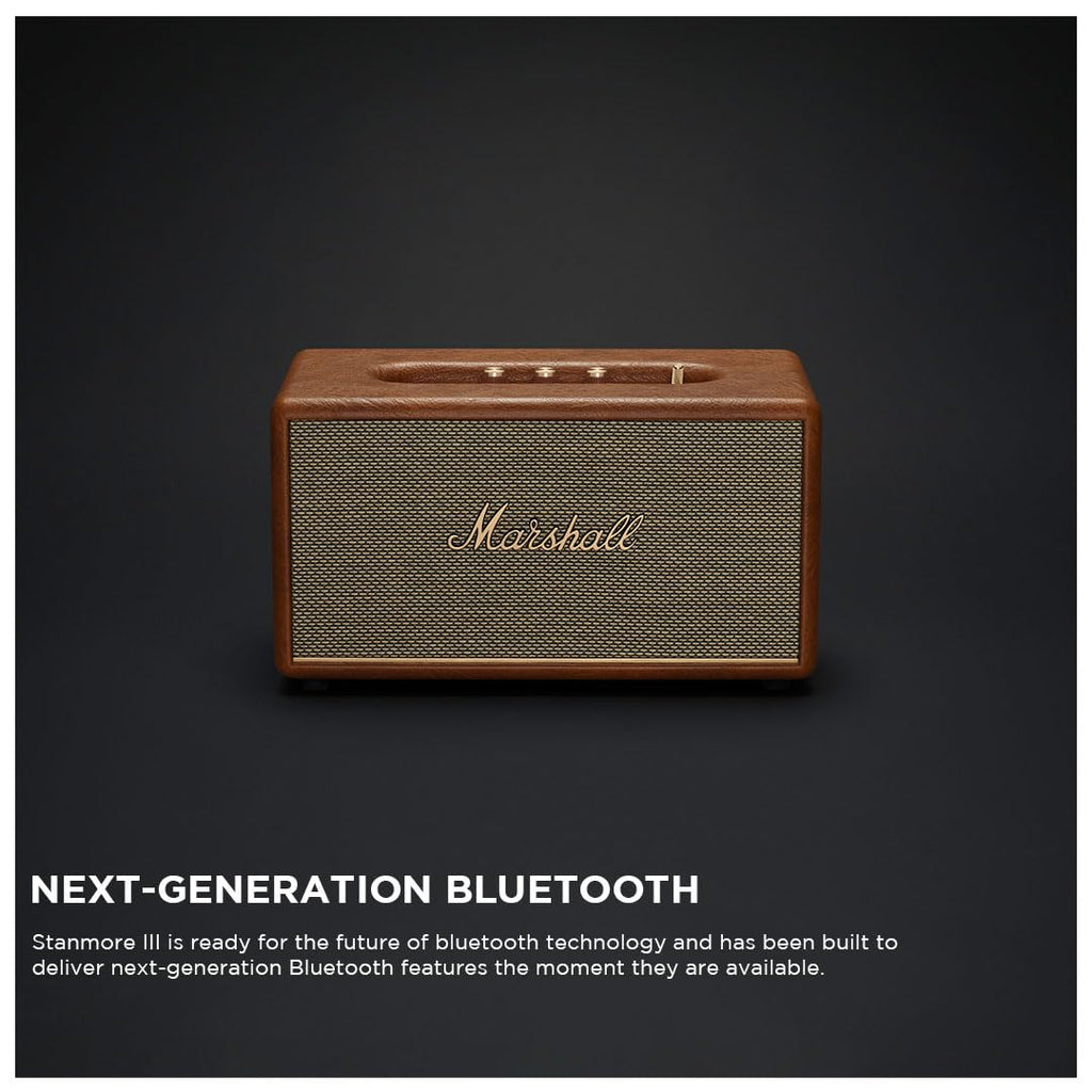 Marshall Stanmore III Wired Connectivity Home Speaker with Bluetooth 5.2 & RCA or 3.5mm Input - Brown