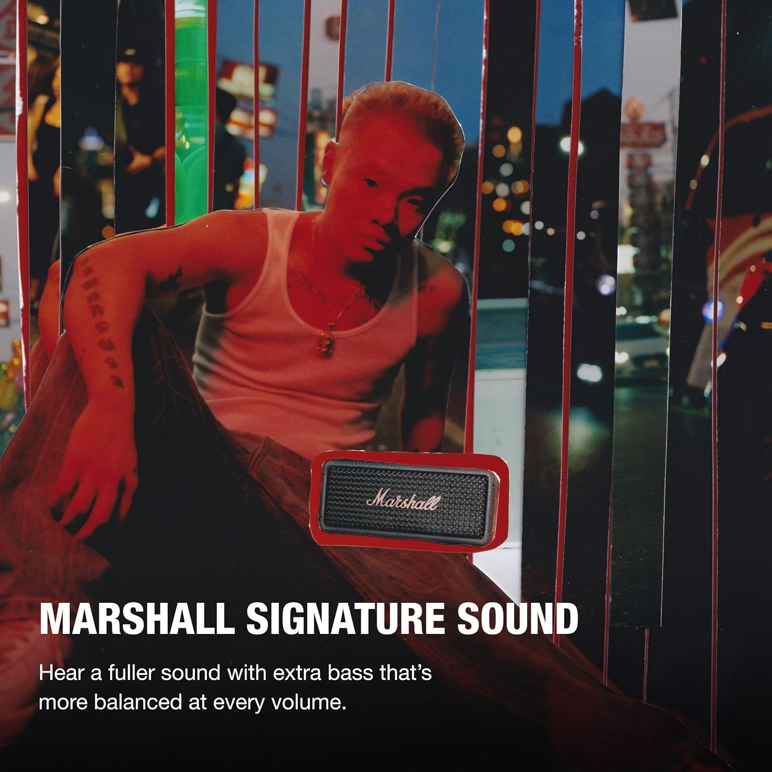 Marshall Emberton III Compact Portable Bluetooth Speaker with 32+ Hours of Playtime, (360° Sound), Dust & Waterproof (IP67) – Black & Brass.