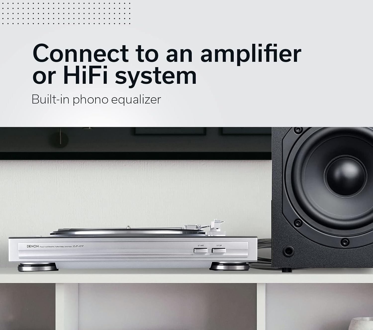 Denon DP-29F Automatic Belt-Drive Analog Turntable with Pre-Mounted Cartridge and Built-in Phono Preamp - Silver