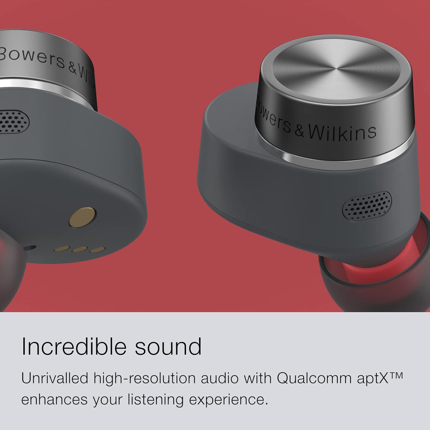 Bowers & Wilkins Pi5 S2 Wireless True Wireless Noise Cancelling Headphones with Bluetooth, aptX, Active Noise Cancelling (ANC) and Integrated Microphones // Storm Grey