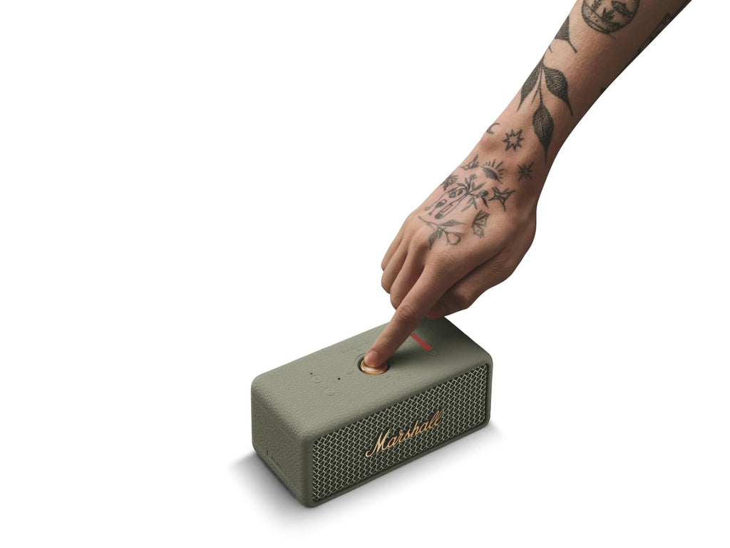 Marshall Emberton III Compact Portable Bluetooth Speaker with 32+ Hours of Playtime, (360° Sound), Dust & Waterproof (IP67) – Sage.