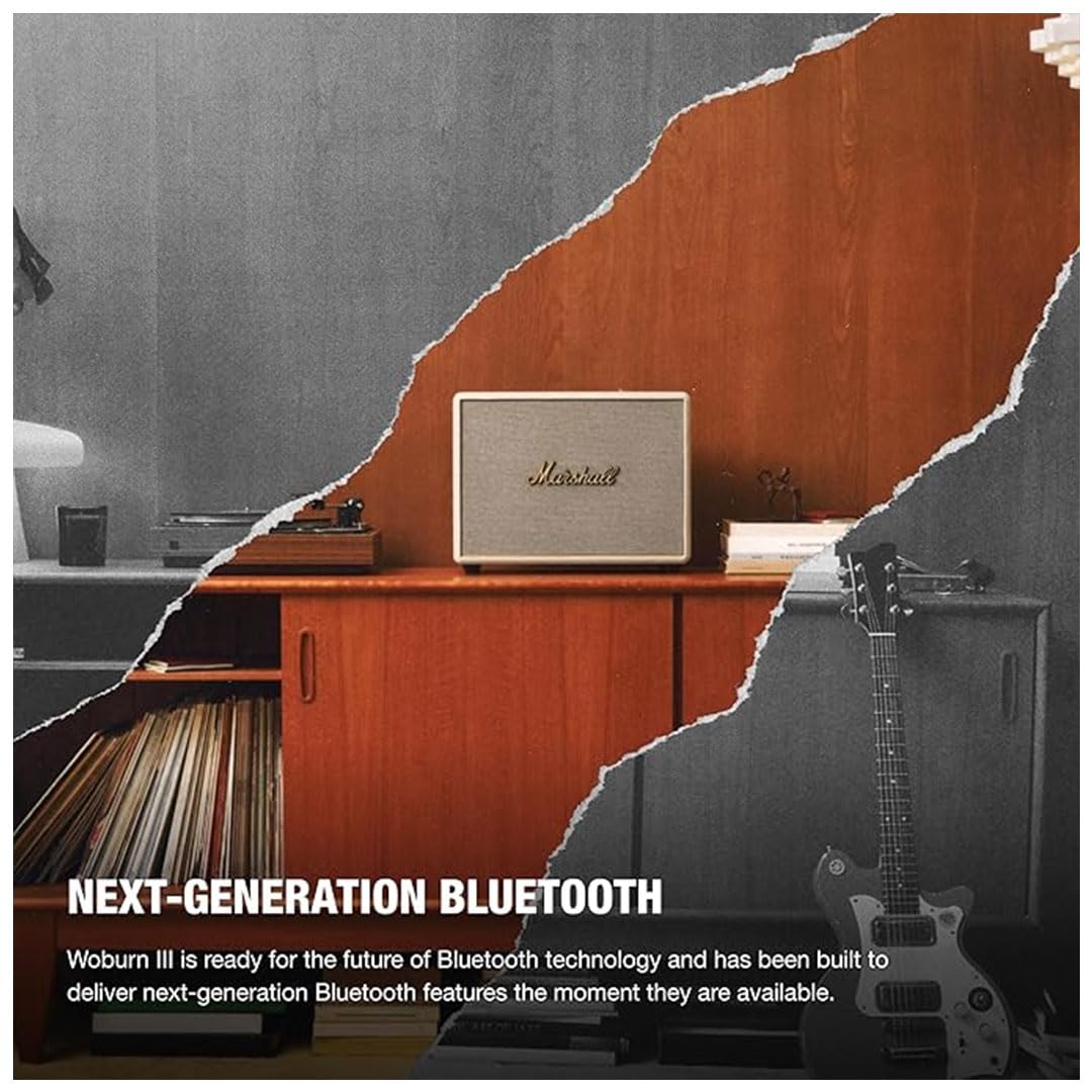 Marshall Woburn III Wireless Bluetooth Powered Speaker (Cream), 150 Watts