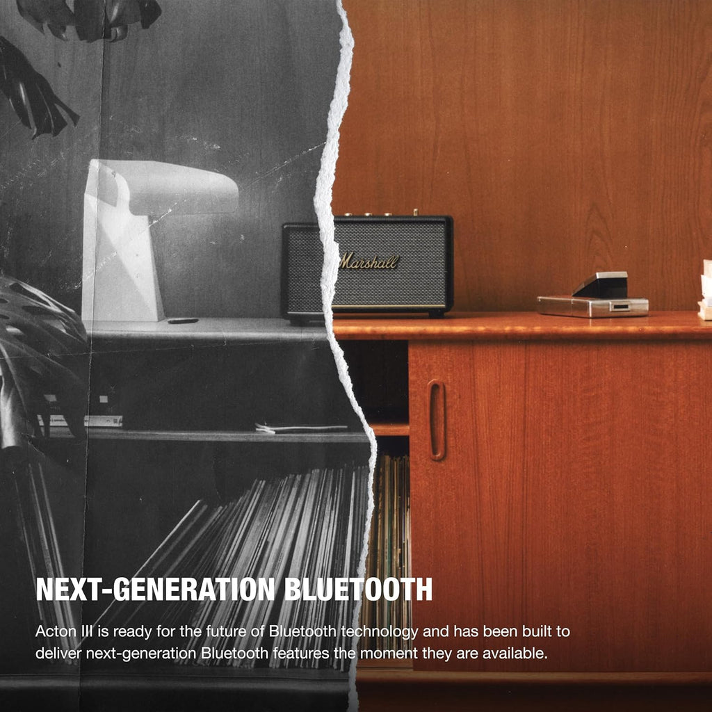 Marshall Acton III Wired Connectivity Stereo Home Speakers with Bluetooth 5.2 & RCA or 3.5mm Input – Black