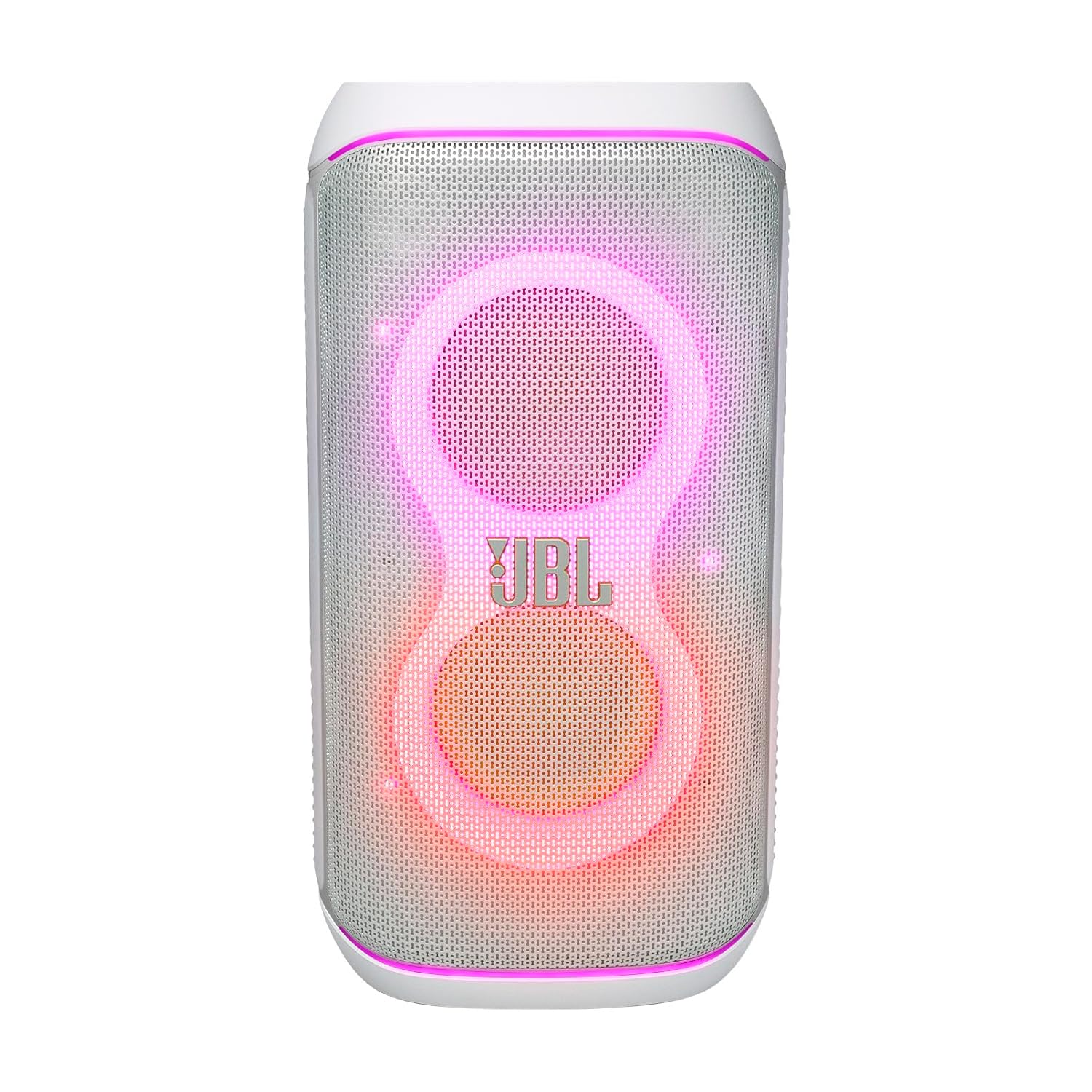BL Partybox 120 Wireless Bluetooth 160W Party Speaker, AI Sound Boost, Futuristic Light Show, Upto 12Hrs Playtime,Multispeaker Connection by Auracast, Guitar & Mic Input, Splashproof (White)