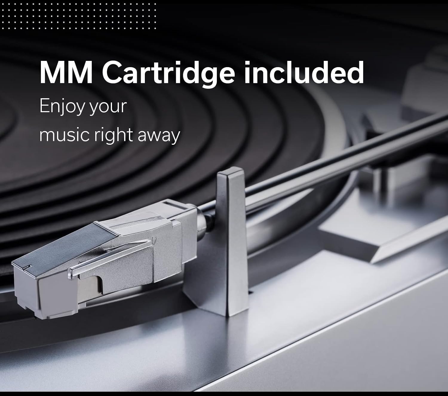 Denon DP-29F Automatic Belt-Drive Analog Turntable with Pre-Mounted Cartridge and Built-in Phono Preamp - Silver