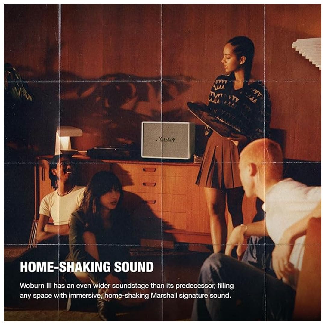 Marshall Woburn III Wireless Bluetooth Powered Speaker (Cream), 150 Watts