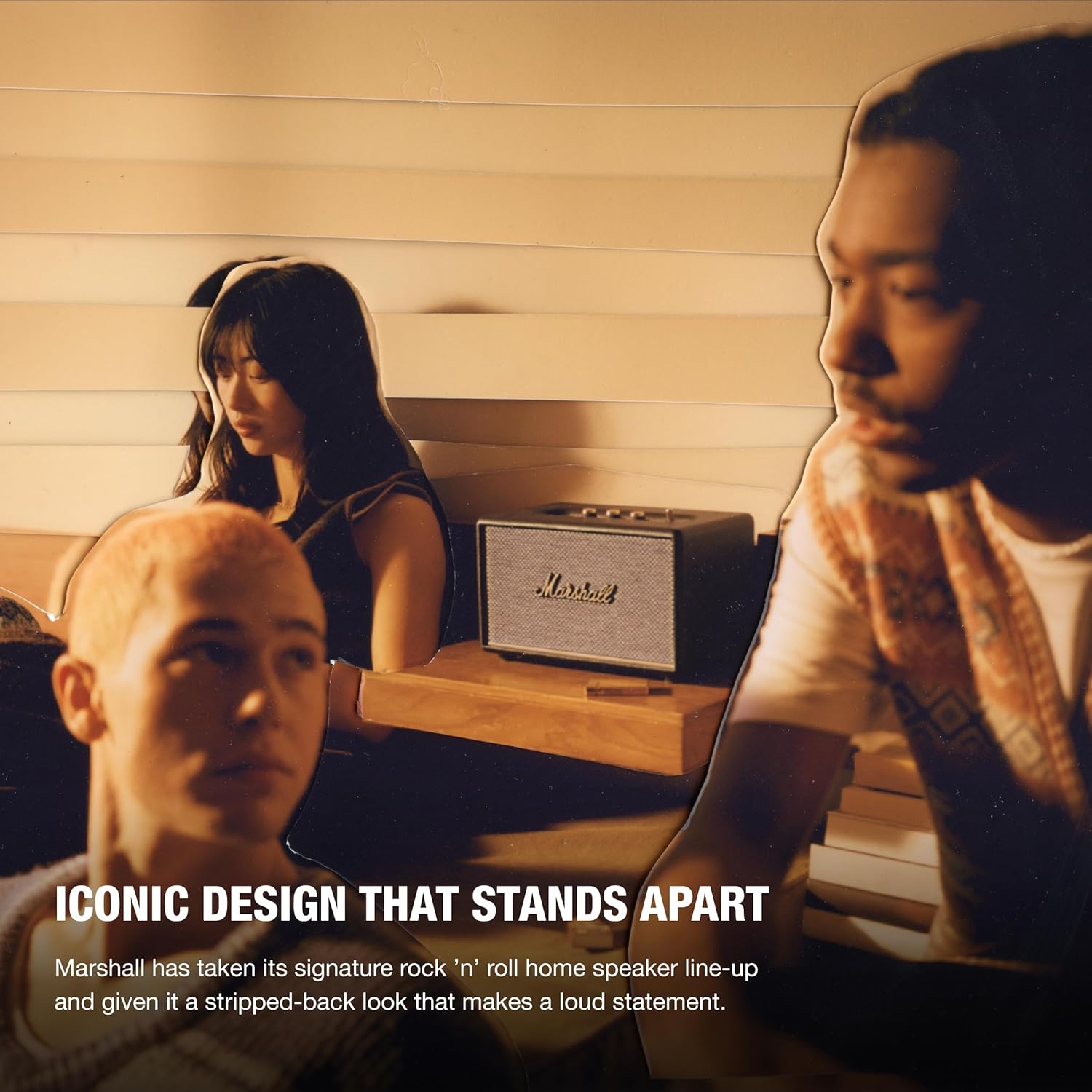 Marshall Acton III Wired Connectivity Stereo Home Speakers with Bluetooth 5.2 & RCA or 3.5mm Input – Black