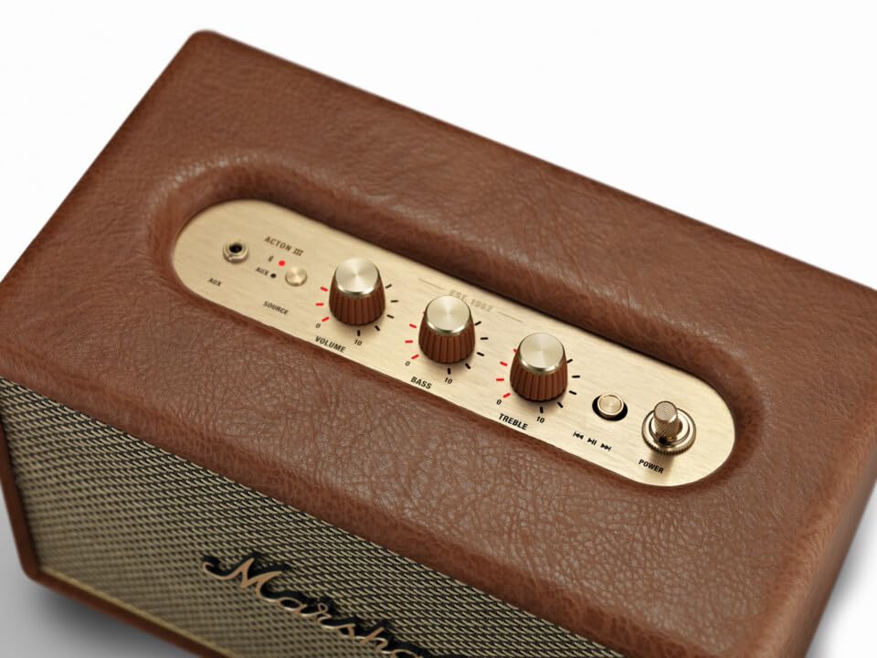 Marshall Acton III 60 W Bluetooth Powered Home Speaker, Brown