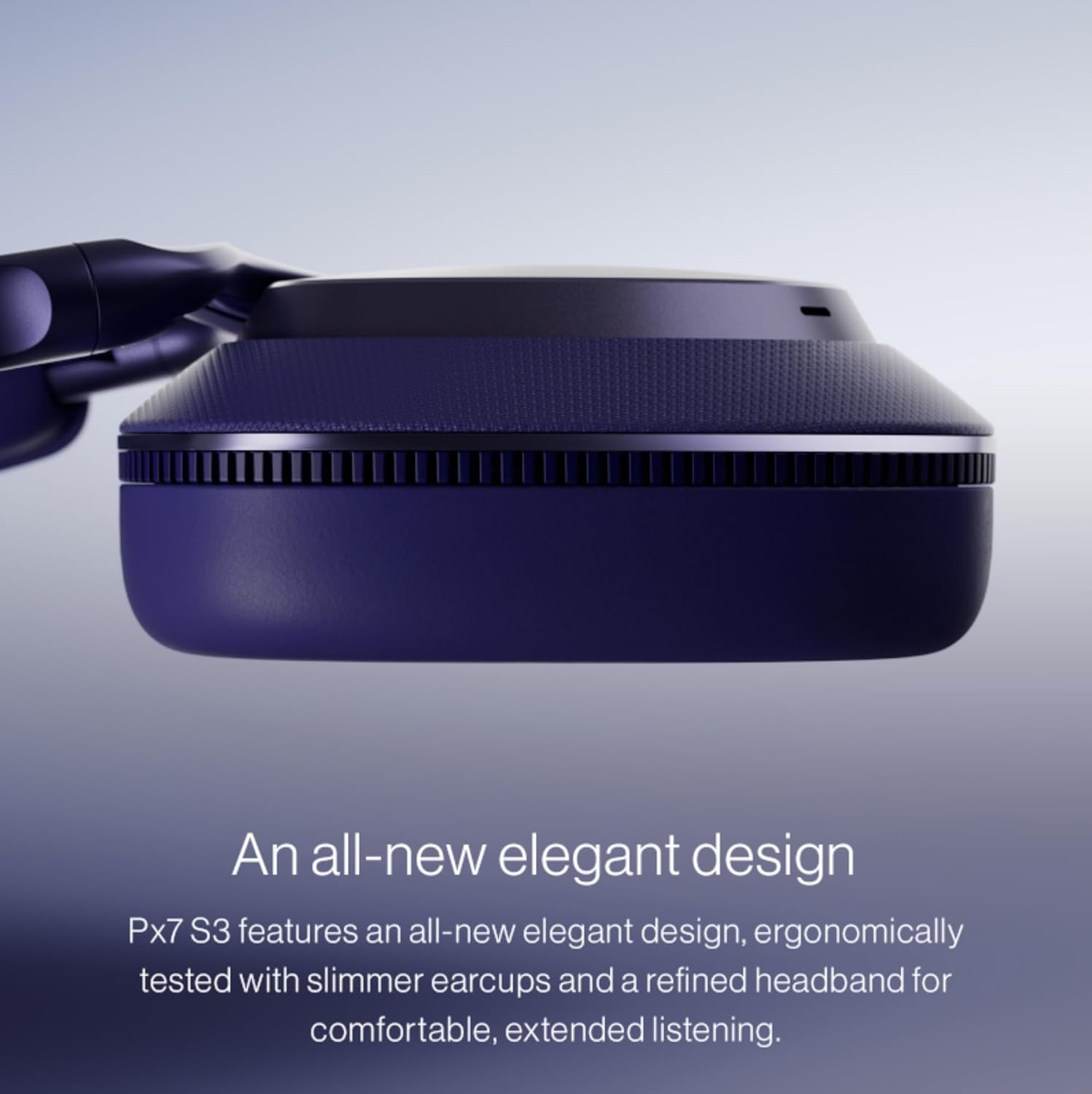 Bowers & Wilkins Px7 S3 Wireless Headphones Over Ear Noise Cancelling, Active Noise Cancelling & Transparency Mode, Hi-Res Sound, Bluetooth, 30-Hr Playtime, Quick Charge, Indigo Blue