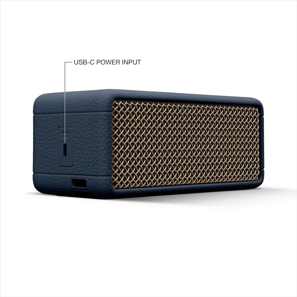 Marshall Emberton III Compact Portable Bluetooth Speaker with 32+ Hours of Playtime, (360° Sound), Dust & Waterproof (IP67) – Midnight Blue.
