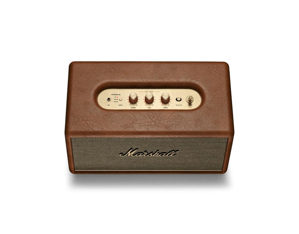 Marshall Stanmore III Wired Connectivity Home Speaker with Bluetooth 5.2 & RCA or 3.5mm Input - Brown