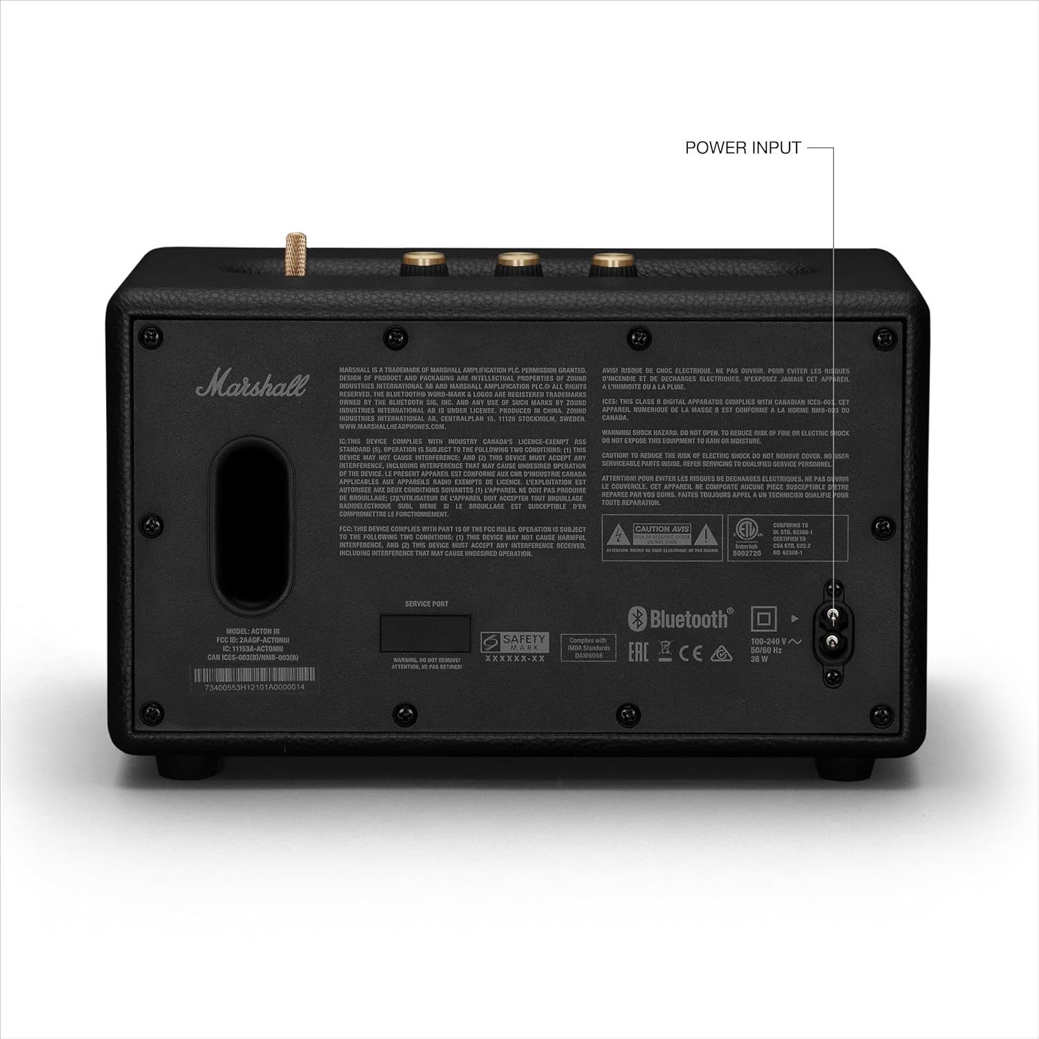 Marshall Acton III Wired Connectivity Stereo Home Speakers with Bluetooth 5.2 & RCA or 3.5mm Input – Black