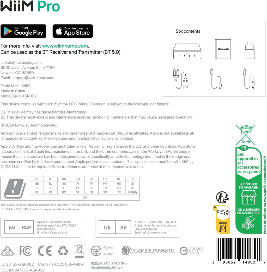 WiiM Pro AirPlay 2 Receiver, Chromecast Audio, Multi-Zone WiFi Streamer, Compatible with Alexa, Siri and Google Assistant, Stream Hi-Res Audio from Spotify, Amazon Music, Tidal and etc.