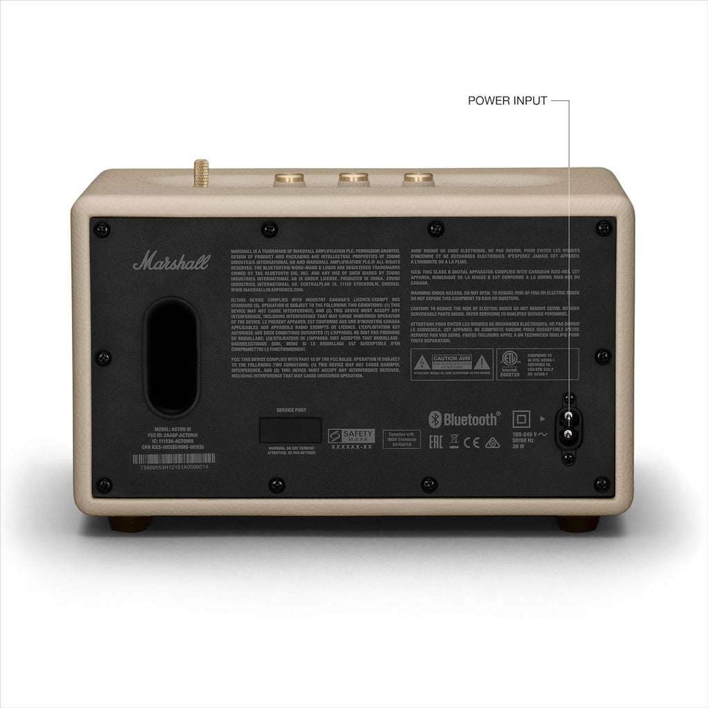Marshall Acton III 60 W Bluetooth Powered Home Speaker, Cream