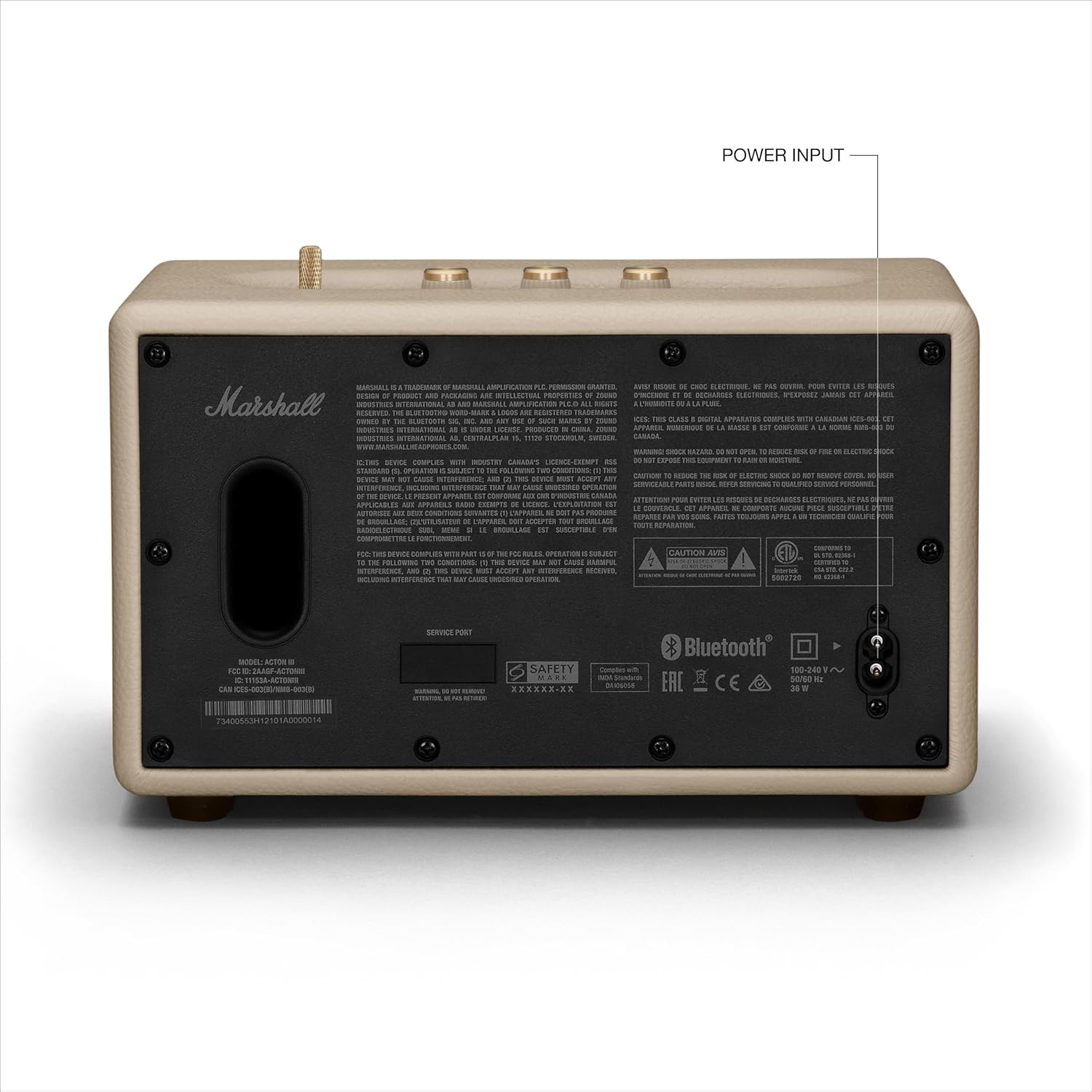 Marshall Acton III 60 W Bluetooth Powered Home Speaker, Cream